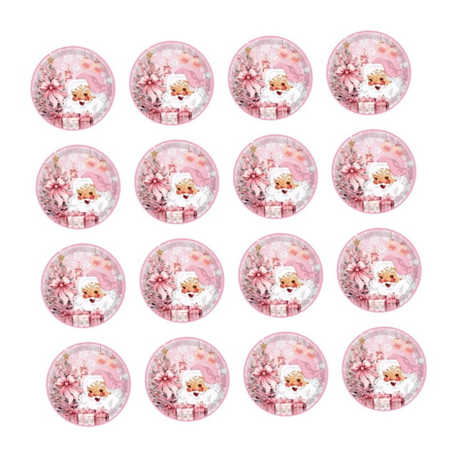 simhoa 16 Pcs Assiettes de Décoration de Noël Accessoires Roses Vaisselle pour Baby Shower 9 Pouces