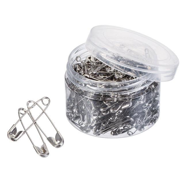 Uxcell Imperdibles de Metal de 1 pulgada con Caja para Oficina y Hogar Tono Plateado 600 Paquete