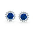 thumbnail image 3 of Bling Jewelry Womens 2 In 1 CZ Earring Jacket Crown Halo & Solitaire Studs Silver, 3 of 5