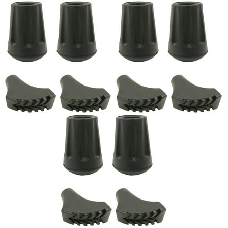 Outdoor Non-slip Walking Stick Hiking Accessories Trekking Pole Rubber Tips 12 Pcs