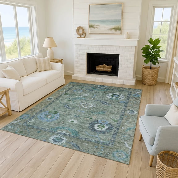 Addison Rugs Chantille Indoor/Outdoor Traditional Global Aloe Machine Washable Rectangle Rug, 10' x 14'