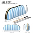 thumbnail image 2 of Leather Semi-Circular Storage Bag 7.5×2.6×1.4in Single Pocket Design Semi-Circular Shape Can Be Used As A Storage Pen Makeup Bag Light Blue Stripe_3, 2 of 7