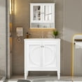 thumbnail image 2 of 30" Bathroom Vanity with Matching Mirror Medicine Cabinet Combo Set, Modern Bathroom Storage Cabinet with Ceramic Sink, Wall-Mounted Medicine Cabinet for Bathroom, White, 2 of 10