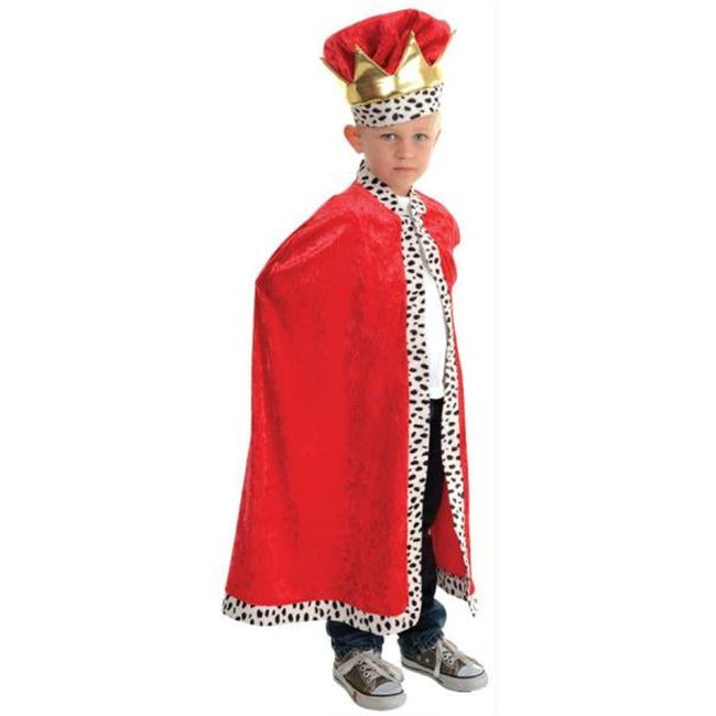 CHILD KING CAPE WITH FAUX LEOPARD FUR TRIM COSTUME UR26164