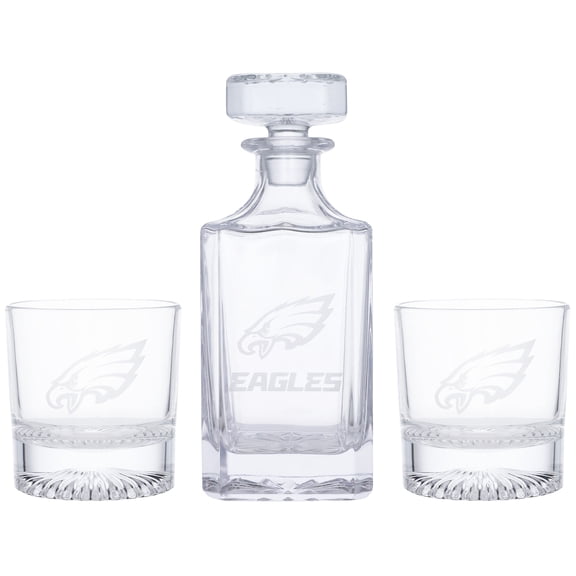 Philadelphia Eagles Three-Piece Decanter & Rocks Glasses Set
