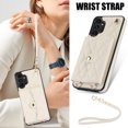 thumbnail image 6 of Allytechgroup for Samsung Galaxy A13 4G Wallet Case with 5 Cards Holders, Detachable Hand Strap & Shoulder Lanyard RFID Blocking Shockproof Protective Phone Case for Girls Women, White, 6 of 8