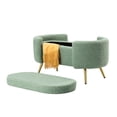 thumbnail image 3 of Storage Ottoman Bench,Upholstered Ottoman Bench End of Bed Bench with Gold Metal Legs,Long Sofa Bench Large Storage Footstool Entryway Bench,Tufted Table Dining Stool for Living Room Bedroom,Sage, 3 of 7
