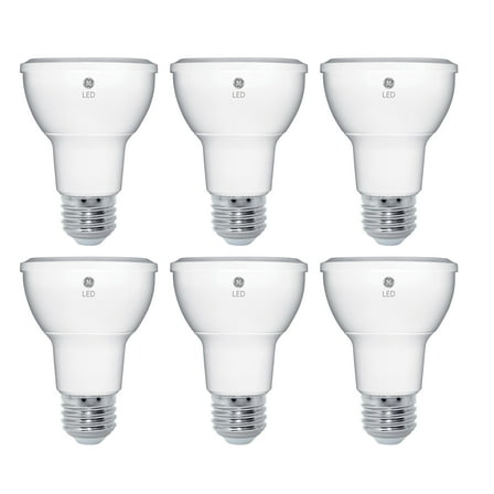 (6 bulbs) GE Lighting 89985 Energy-Smart LED Par20, 50-watt equivalent, 500 Lumen, Dimmable, LED Light Bulb with Medium Base, Soft White