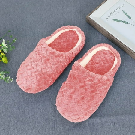 

dyfzdhu slippers for women house slippers slip-on anti-skid flower indoor casual shoes snow slipper