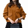 thumbnail image 2 of Women'S Faux Suede Jacket Spring and Autumn Long Sleeves Y2K Outerwear Coat with Pockets Khaki M, 2 of 7
