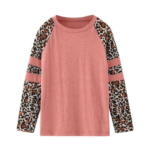 2t Girls Top I Am The Big Sister T Shirt for Toddler Girls Toddler Kids Little Girl's Crewneck Solid Leopard Basic T Shirt Tops Long Sleeve Loose Casual Autumn Blouse Tee Tops