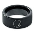 thumbnail image 2 of Tungsten Astronomical Space Full Moon Band Ring 9mm Men Women Comfort Fit Black Flat Cut Brushed Polished, 2 of 4