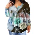 thumbnail image 1 of Ichuanyi liquidación de túnicas de talla grande para mujeres camisas de impresión de impresión Flowy verano botones plisados túnicas ICHUANYI WER202308216982, 1 of 6
