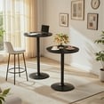 thumbnail image 7 of Homall 2 Pieces Bar Table Height Adjustable Bistro Pub Table Cocktail Round Table with Metal Base, Black/Black, 7 of 7