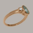 thumbnail image 3 of LBG British Made Solid 18k Rose Gold ring with Natural Aquamarine & Diamond Womens Engagement Ring - 33 size options - Size 9.75, 3 of 6