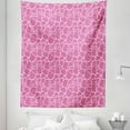thumbnail image 1 of Giraffe Tapestry, Abstract Tropical Jungle Animal Skin Pattern Pink Camouflage Style Feminine Design, Fabric Wall Hanging Decor for Bedroom Living Room Dorm, 5 Sizes, Pink Cream, by Ambesonne, 1 of 1