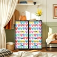 thumbnail image 6 of 4 Drawer Vertical Storage Dresser colorful watercolor painted hearts Valentines day with Wood Top Fabric Pull Drawers, 6 of 8