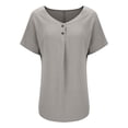 thumbnail image 5 of fatyb Women's Tops for Summer Casual V Neck Short Sleeve Shirts Solid Color Tee Comfy Loose Tunic Tops, 5 of 7