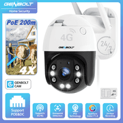 GENBOLT 3G/4G LTE Security Camera Outdoor No WiFi Cellular CCTV Camera with Sim Card IP Surveillance Camera Wired with Humanoid Detection Auto Tracking Floodlight Color Night Vision