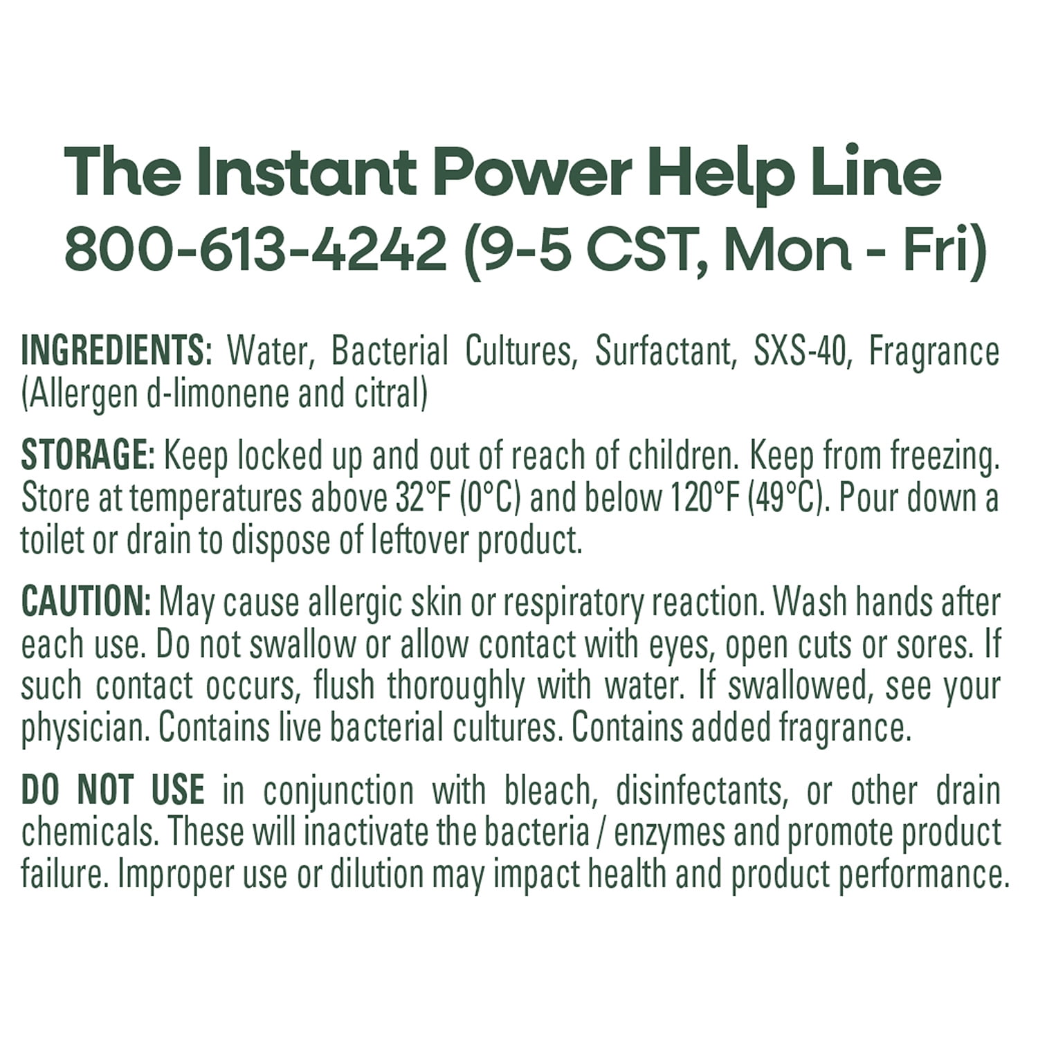 Instant Power ECO Clog Preventer, Enzyme Drain Cleaner for Toilets, Sinks, Showers, 32oz, 1 count