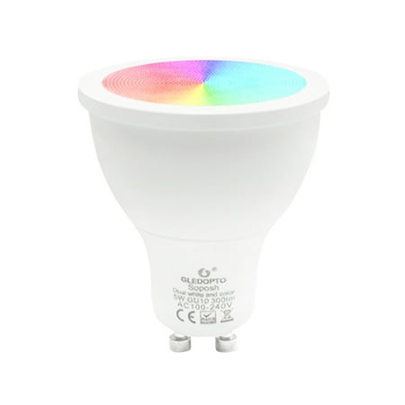 GLEDOPTO AC100-240V 5W RGB+White&Warm White Intelligent Bulb(Zigbee Version) GU10 Base Socket Holder Supported Smart Phone App Control Adjustable Color and Brightness Compatible for Android/ IOS (Best Texas Holdem Android App)