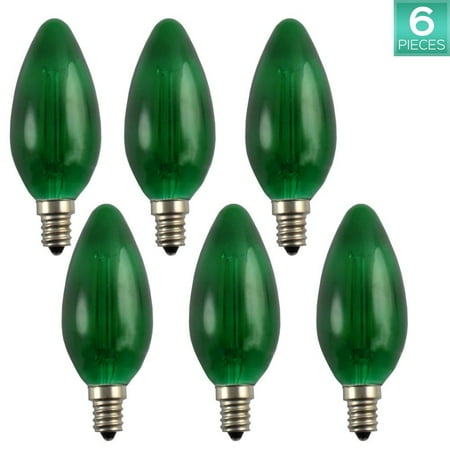 Luxrite Green Led Filament Light Bulb 4w 40w Equivalent 350 Luxrite Green Led Filament Light Bulb 4w 40w Equivalent 350 Lumens E12 Candelabra Base 6 Pack
