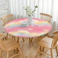 thumbnail image 3 of Colorful Cloud Star Pattern Round Fitted Tablecloth with Elastic Edge,Dining Table Cover Waterproof,Outdoor Round Tablecloth for Camping,Dining,Indoor and Outdoor, 3 of 7