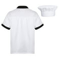 thumbnail image 2 of Kaerm Chef Coat with Hat Custom Short Sleeve Chef Shirt Hotel Kitchen Restaurant Work Uniform Shirt White 3XL, 2 of 7
