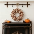 thumbnail image 2 of FeiFu Artificial Cloth Wrapped Pumpkin Wreath Autumn Thanksgiving Decoration Wreath Door Hanging Wall Hanging Ornament for Home Entryway Living Room Holiday Decor​, 2 of 6