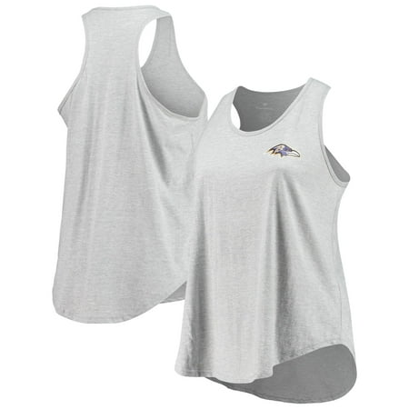 Women's Fanatics Branded Gray Baltimore Ravens Plus Size Racerback Scoop Neck Tank Top