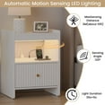thumbnail image 2 of PLAMLE Nightstand side End Table for Bedroom with Drawers Storage Retro End Table Table with Charging Station Wooden for Living Room, 2 of 8
