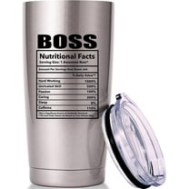 Boss Nutritional Facts Travel Mug Tumbler.Funny Boss Day Gifts Office Gifts.Moving Appreciation Retirement Birthday Christmas Gifts For Men Women Boss Boss Lady From Employees(20oz Black)