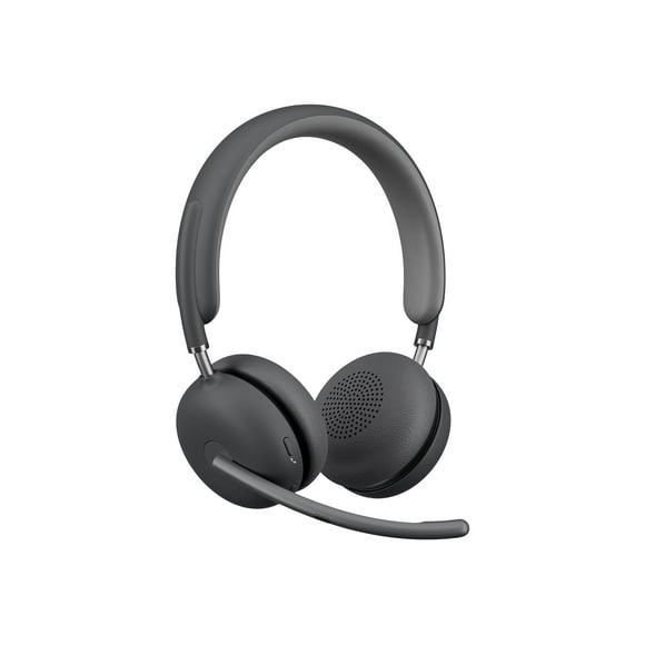 Logitech Zone Wireless 2 Premium Noise Canceling Headset with Hybrid ANC, Certified for Zoom, Google Meet, Google Voice, Fast Pair, Graphite - Headset - on-ear - Bluetooth - wireless - active noise canceling - USB-C via Bluetooth adapter - graphite - Google Meet Certified