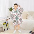 thumbnail image 6 of FORMRS Wearable Blanket Hoodie with Sleeves for Kids Cozy Flannel Sweatshirt, Beige Nordic Christmas House, 6 of 7