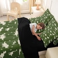 thumbnail image 4 of Feelyou Olive Green Dinosaur Footprint Bedding Comforter Set for Boys Girls, Prehistoric Wildlife Queen Bedding Sets, Green, Black Reversible, 7pcs, 4 of 7