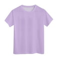 thumbnail image 4 of CAICJ98 Girls Short Sleeve T Shirts Toddler Summer Tops Crewneck T Shirts for Girls Light Purple,7-8 Years, 4 of 4