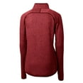 thumbnail image 3 of Women's Cutter & Buck  Heather Red Charlotte Knights Mainsail Sweater-Knit Full-Zip Jacket, 3 of 3