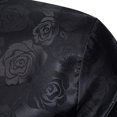 thumbnail image 4 of Mens Short Sleeve Fashion Button Up Shirt Rose Print Casual Slim Dress Shirt Black XXL, 4 of 8