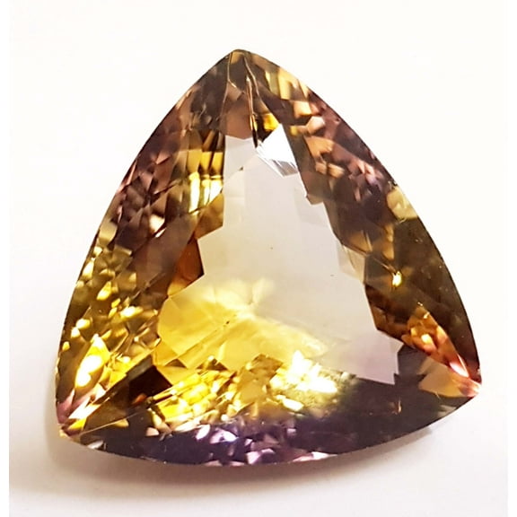 AAA quality 28.75 Ct Lab Grown Ametrine gemstone faceted Ametrine Trillion Shape Loose stone