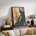 thumbnail image 4 of Framed Canvas Print Peacock Wall Art Japandi Decorative for Living Room Bedroom - 16"x24" BLACK, 4 of 8