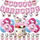 thumbnail image 3 of Decoración de fiesta de cumpleaños con tema de Hello Kitty para niños, plato de taza de papel, regalos de globos de gatito rosa, suministros de Decoración de Pastel, 3 of 4