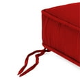 thumbnail image 6 of Jordan Manufacturing Sunbrella 22.5" x 22.5" Canvas Logo Red Solid Square Outdoor Deep Seat Cushion with Ties and Welt, 6 of 10