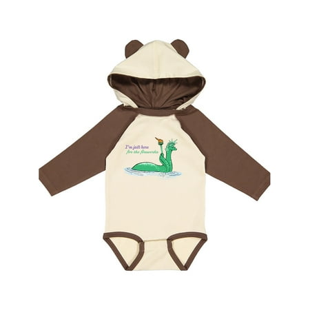 

Inktastic Nessie Lady Liberty Just Here for the Fireworks Gift Baby Boy or Baby Girl Long Sleeve Bodysuit