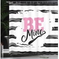 thumbnail image 3 of Ambesonne Sweetheart Shower Curtain, Be Mine Lettering Art, 69"Wx84"L, White Dark Grey Pink, 3 of 4