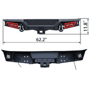 Sunpie 2007-2018 Jeep Wrangler JK/JKU Front & Rear Bumpers Combo Kits with Winch Plate & LED Lights & D-Rings
