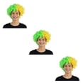 thumbnail image 1 of Minnieouse Peluca de payaso pelo sintético pelos aficionados al fútbol amplia aplicación multicolor Headwearing disfraz divertido Brasil Type1 NO1, 1 of 6