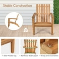 thumbnail image 5 of Patiojoy 2PCS Wooden Adirondack Chair W/Ergonomic Design Outdoor Lounge Armchair Acacia Wood chair for Yard&Patio Natural Color, 5 of 8
