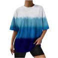thumbnail image 1 of Blusa de manga corta con estampado de cuello redondo informal para mujer a la moda, Tops de verano OAVQHLG3B Store lin121212, 1 of 3