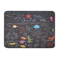thumbnail image 1 of SIDONKU Big Sea Life Sketch Doodles of Fish Shark Doormat Floor Rug Bath Mat 30x18 inch, 1 of 1