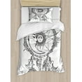 thumbnail image 1 of Mystic Duvet Cover Set Twin Size, Tribal Ethnic Dreamcatcher Feathers with Sun and Moon Inside Cosmos Artsy Image, Decorative 2 Piece Bedding Set with 1 Pillow Sham, Black White, by Ambesonne, 1 of 2
